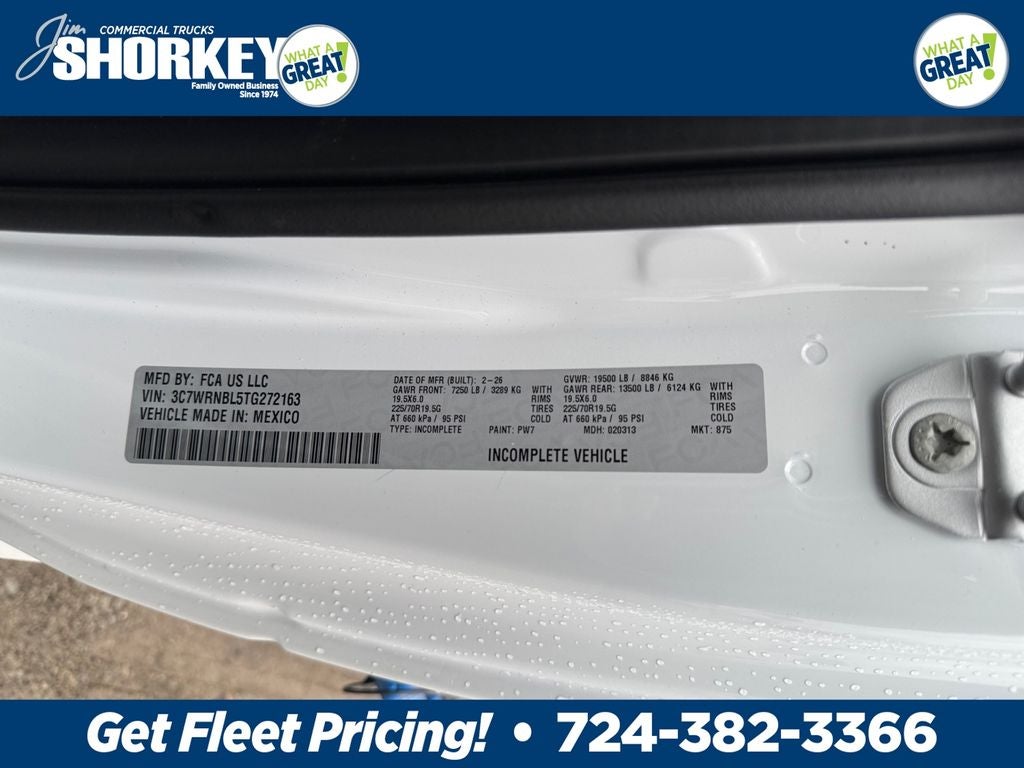 2026 RAM 5500 Tradesman DRW 4x4 / 6.7L Diesel / 84" CA Chassis